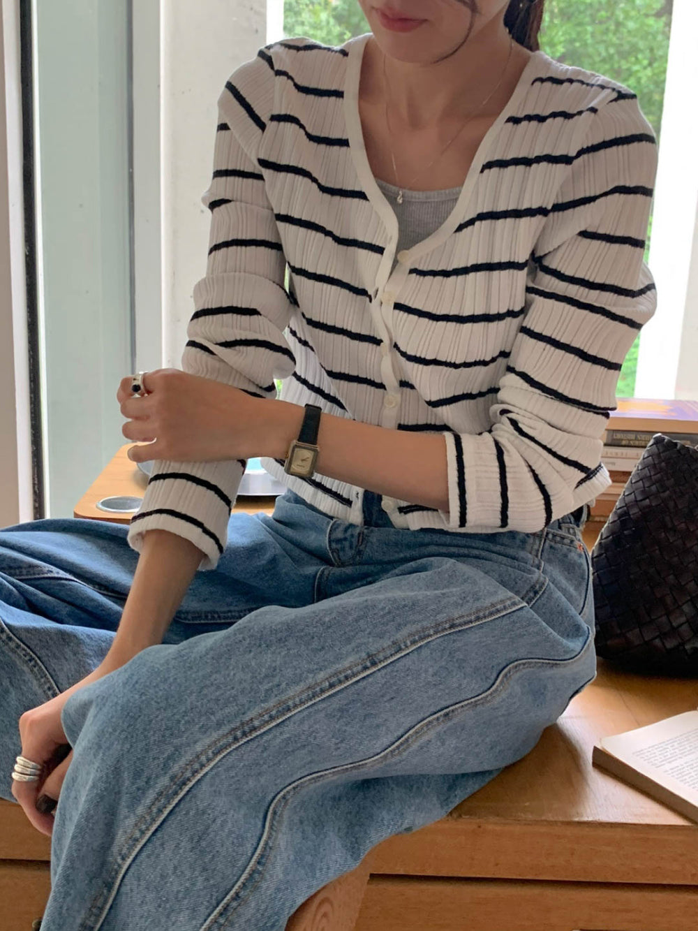 Sale navy即納 mimosa cardigan
