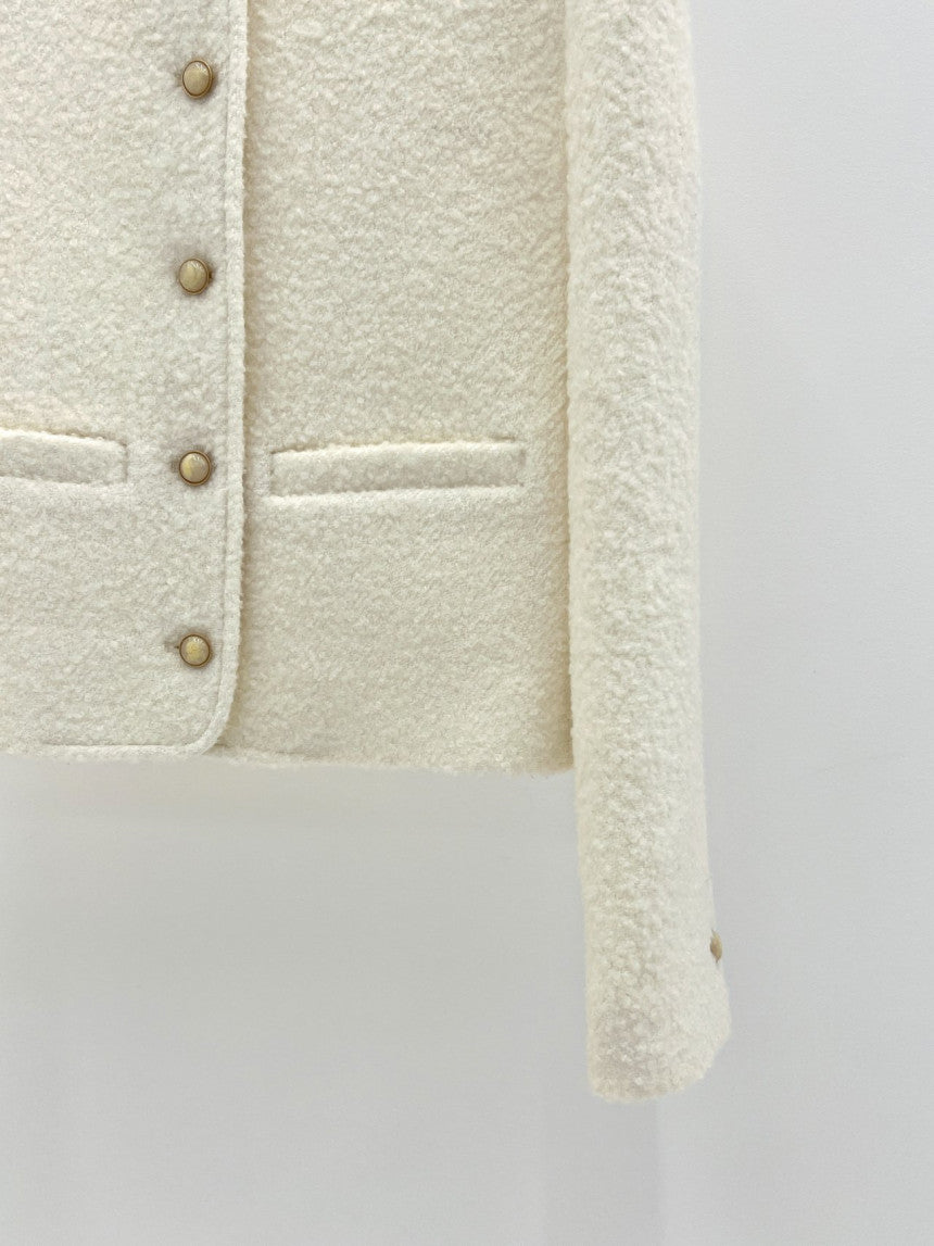 Blanc wool boucle tweed jacket-2col