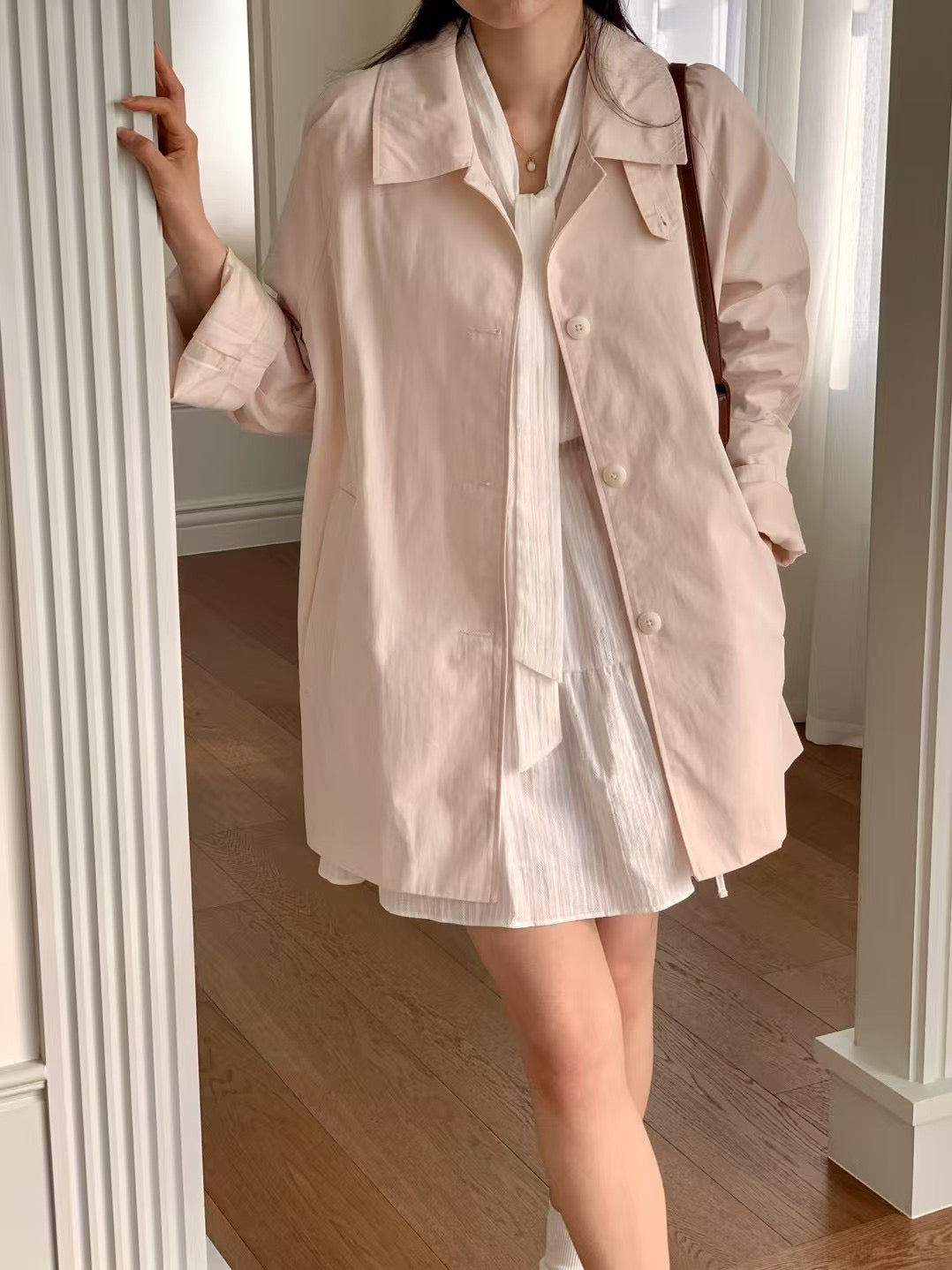 Sndy high neck half trench-2col