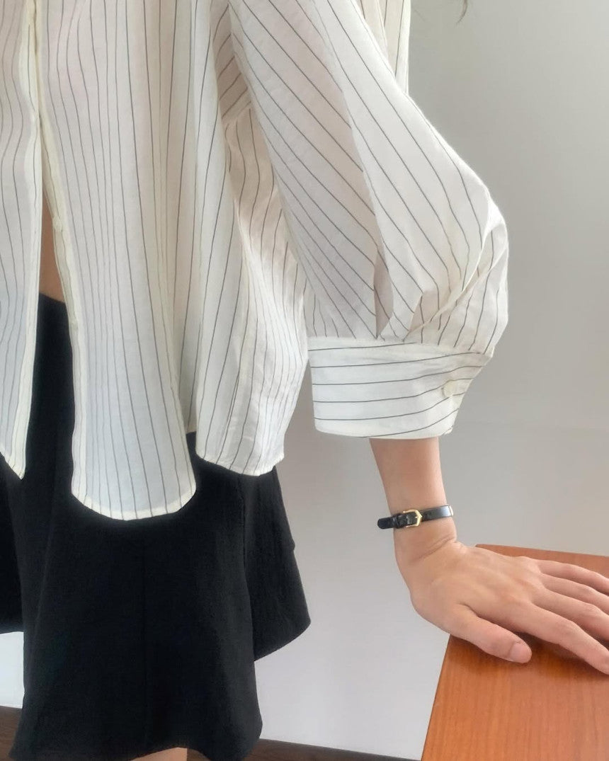 liter ferrier puff blouse-2col