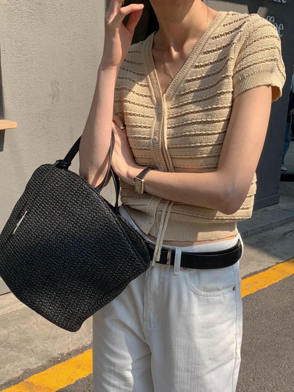 ivory即納 Ami Cardigan-3col