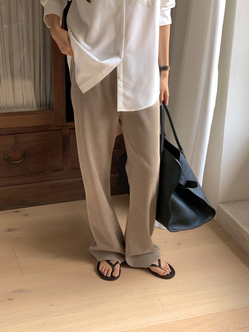 Belua corduroy banding waist pants-3col