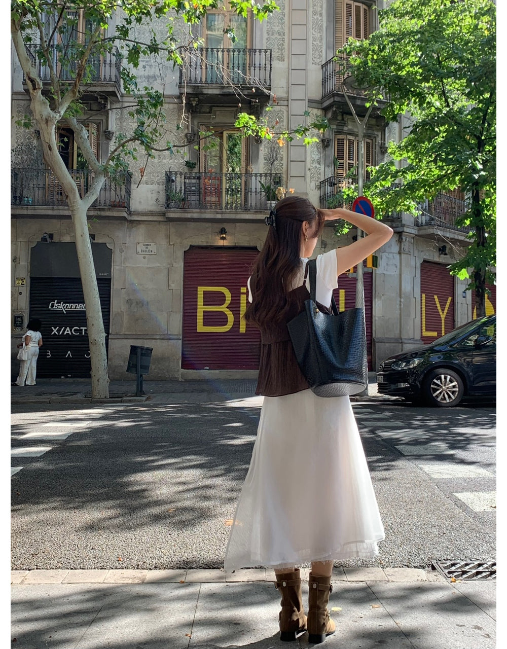 ivory-s即納 Breed layered skirt-2col