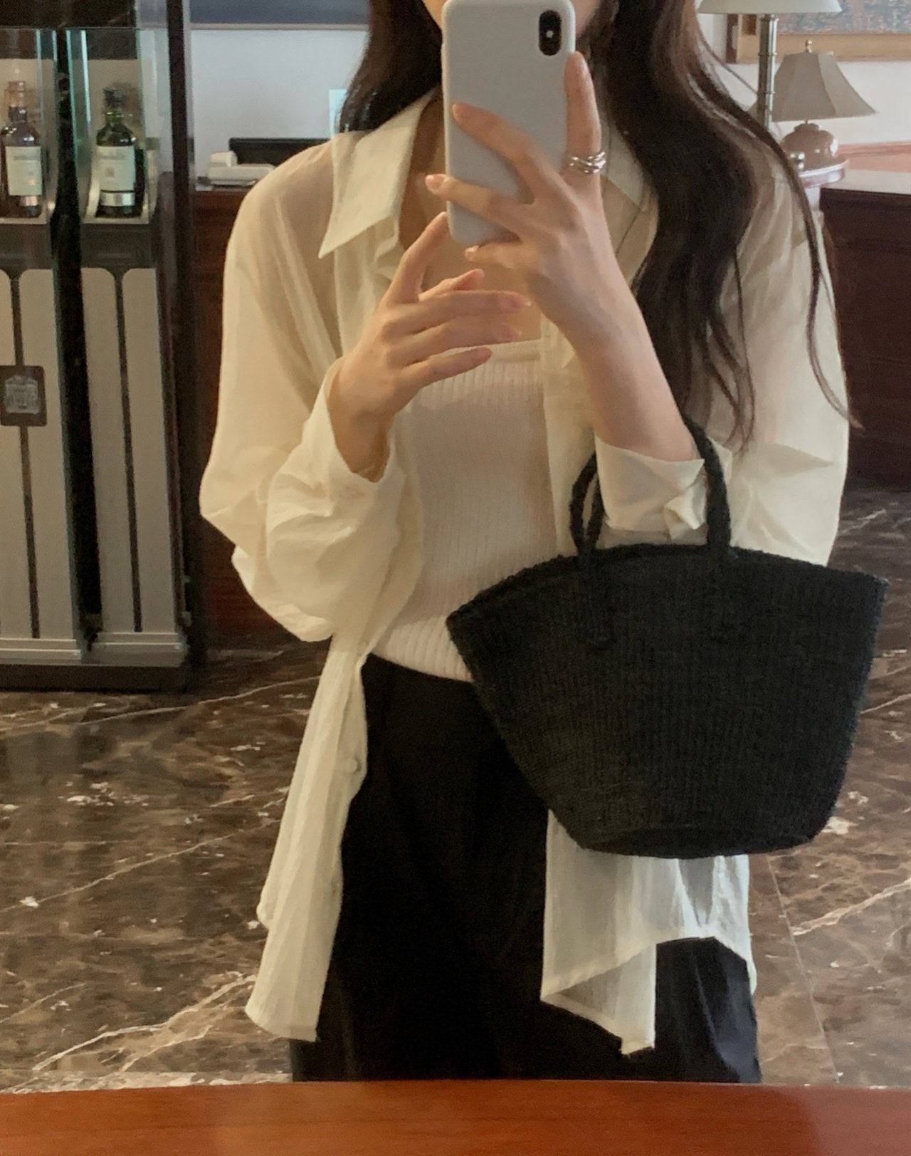 Sheer shirt-5col