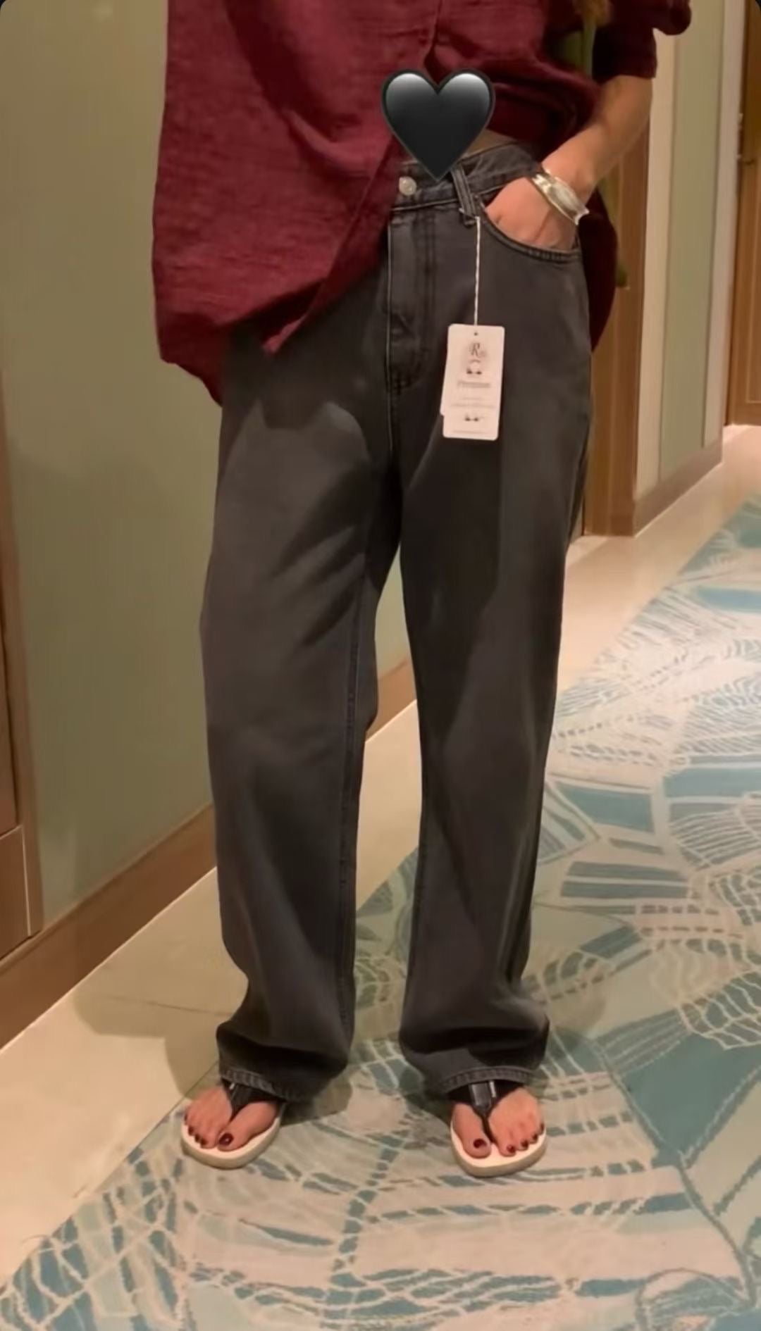 Ring yarn gray washing denim/ショート丈あり