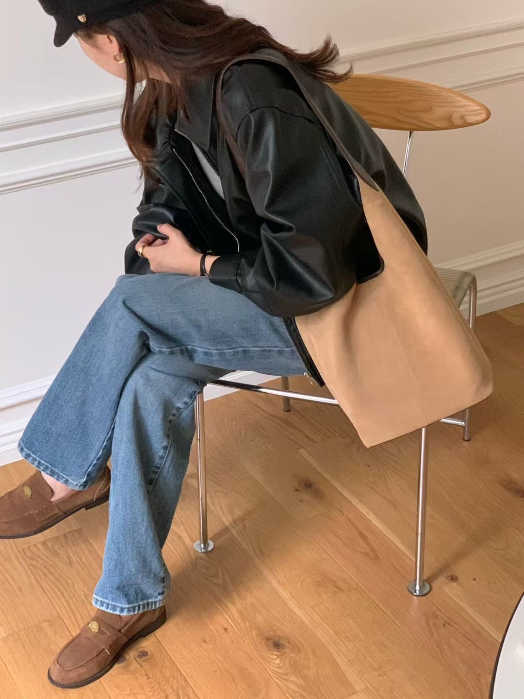 Square suede bag-3col