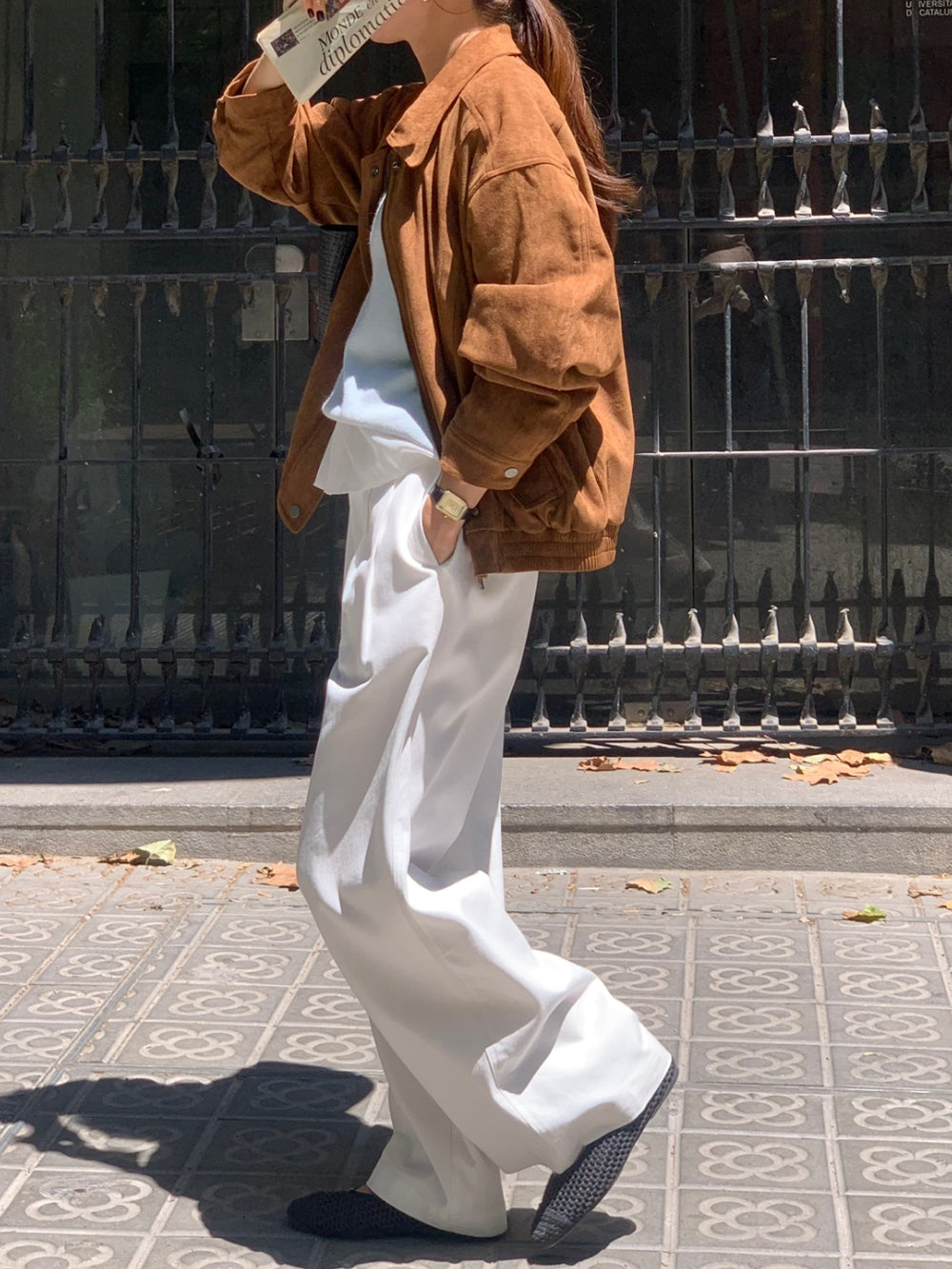 Alpha leather&suede jacket-2type