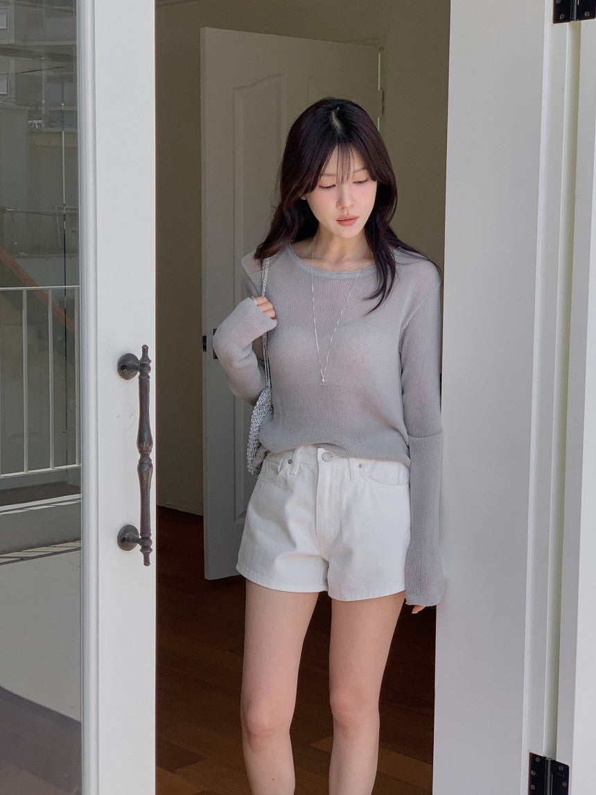 Nudy rib linen knit-4col