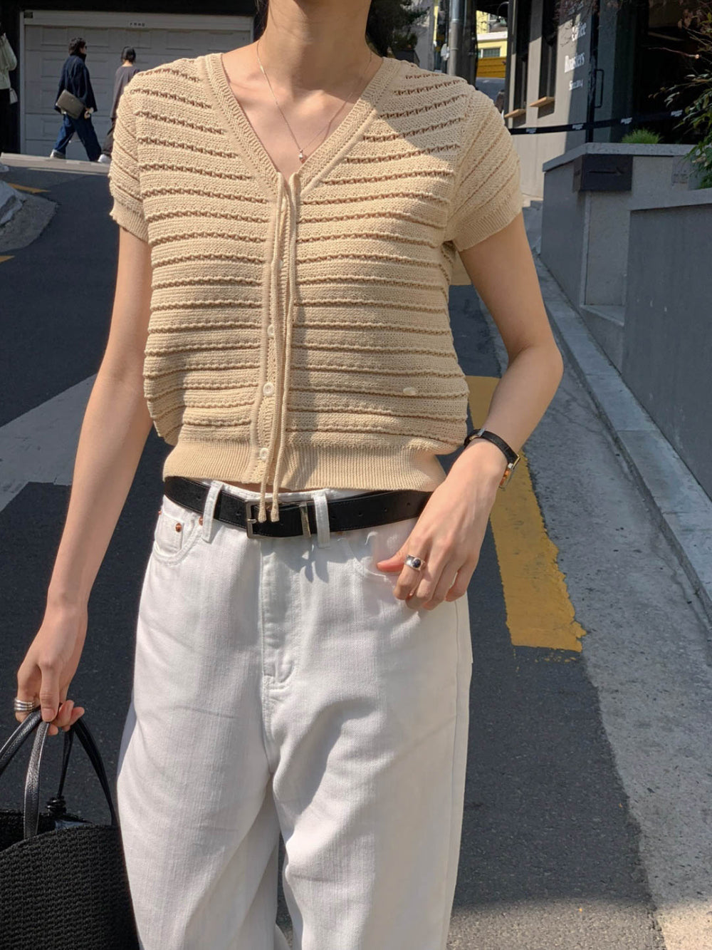 ivory即納 Ami Cardigan-3col