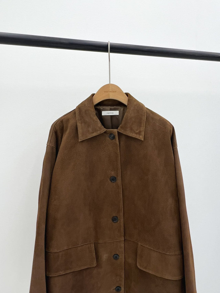 Louise pig leather suede half jacket-2col