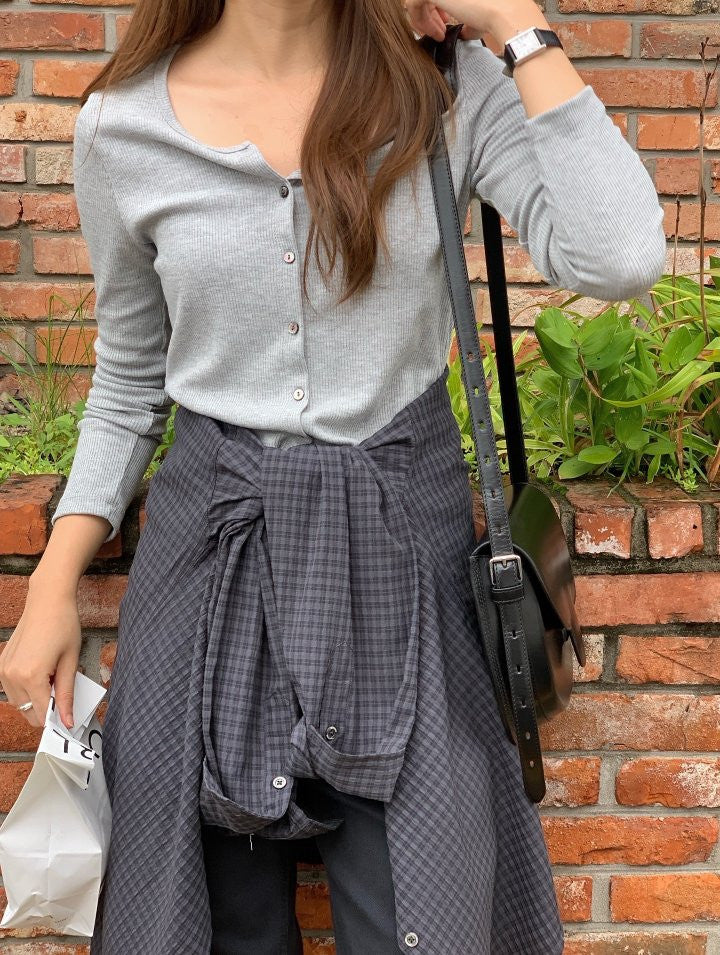 Rooney rib round cardigan-3col
