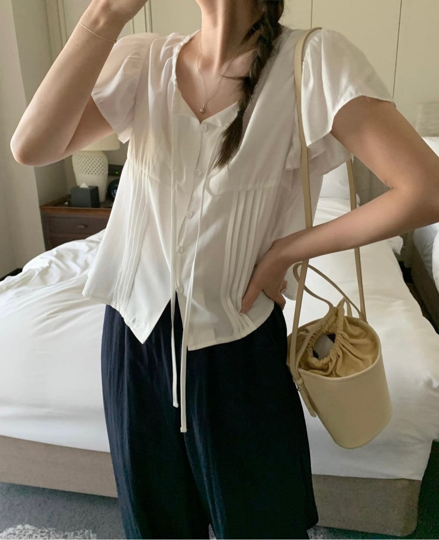 Aloha string blouse-2col