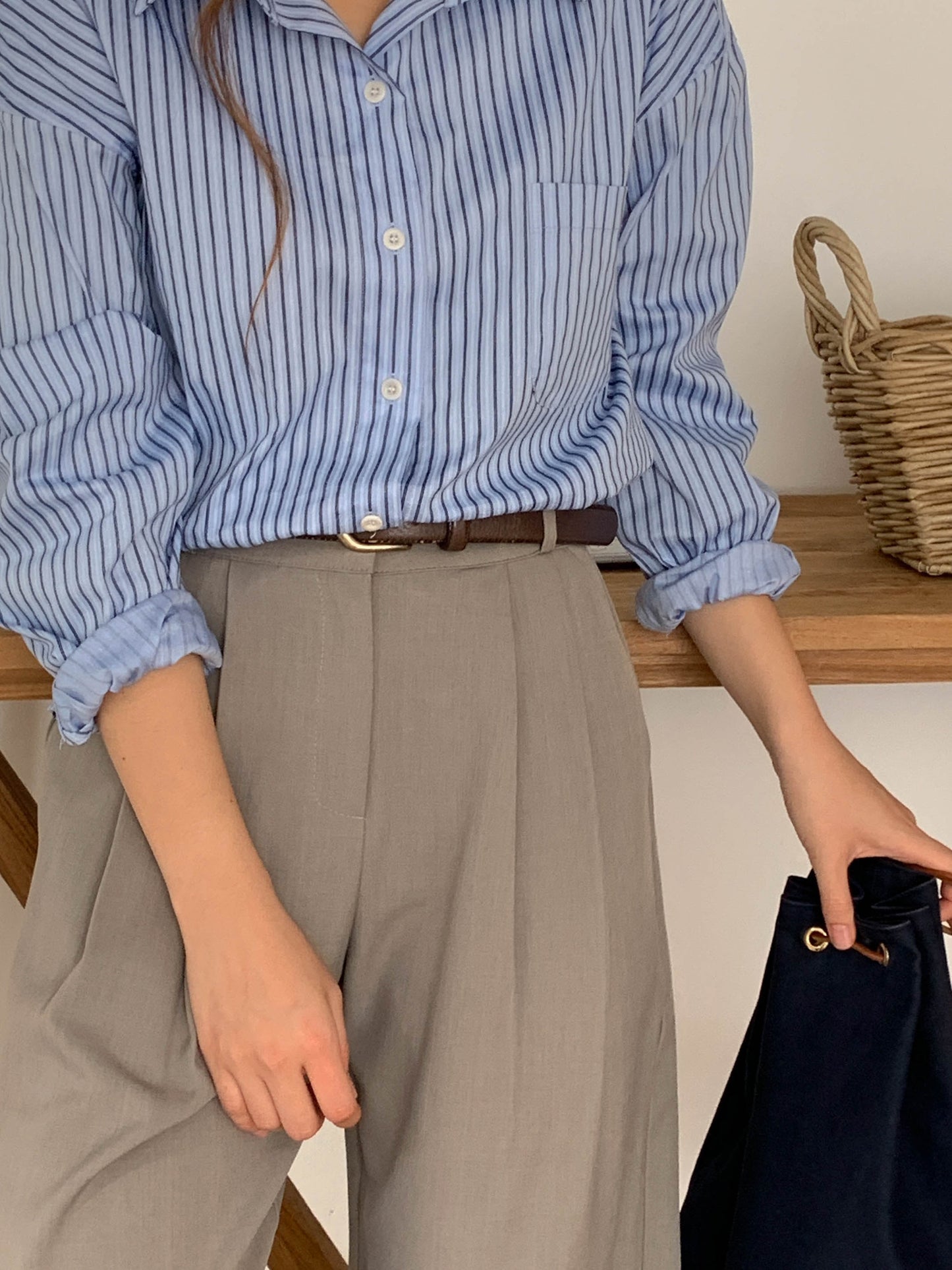 Fw two-pin tuck wide slacks-5colショート丈あり