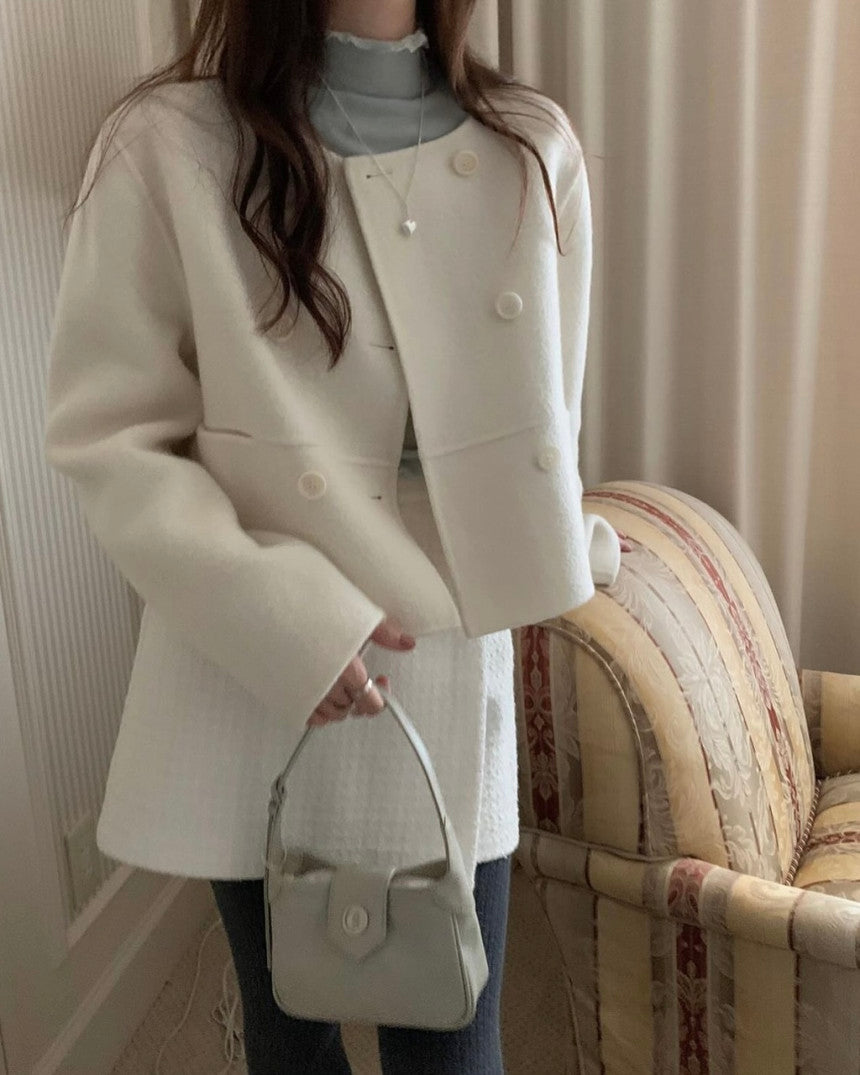 Mini short double handmade coat-3col