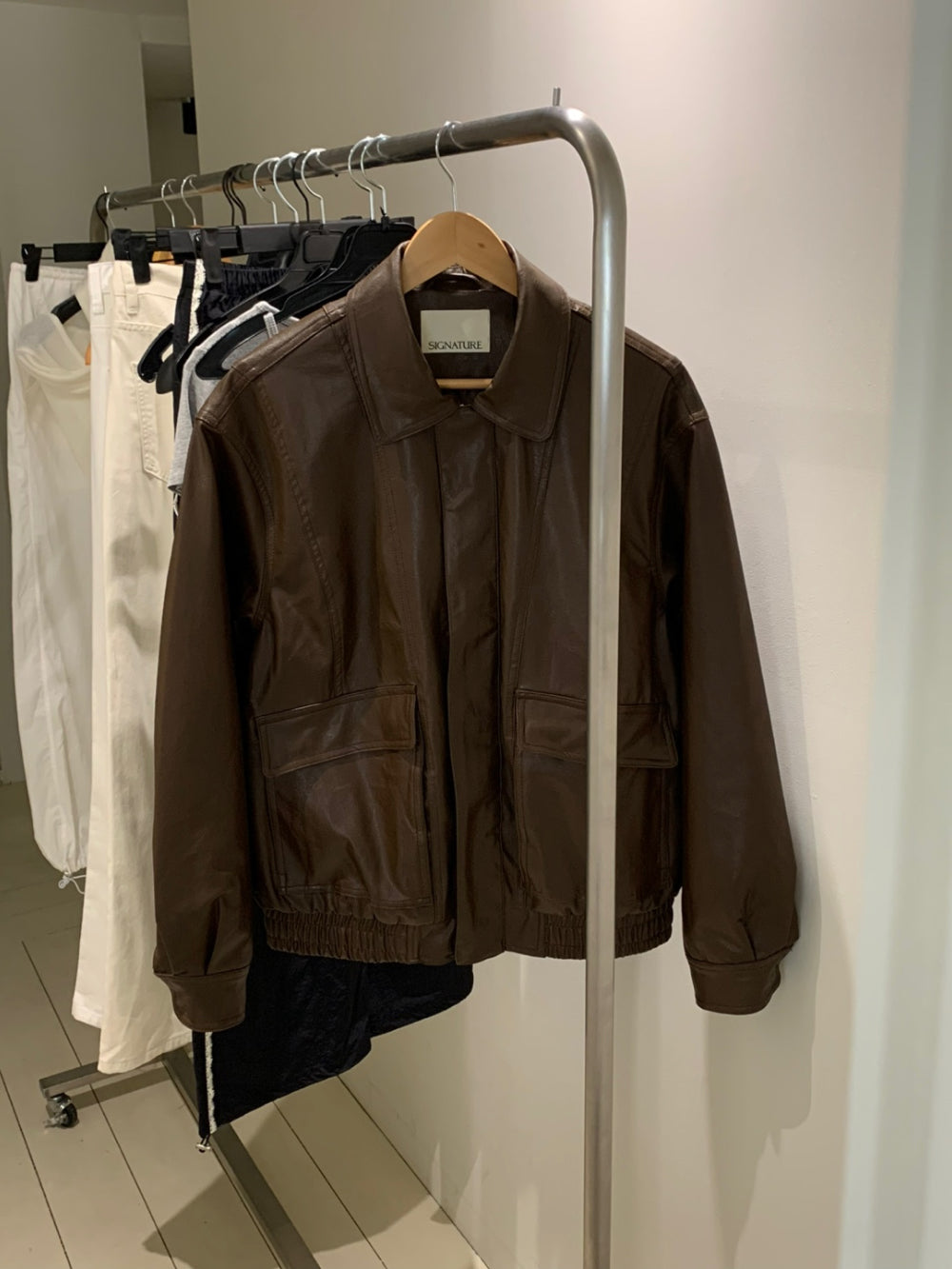 Mud leather jacket-2col
