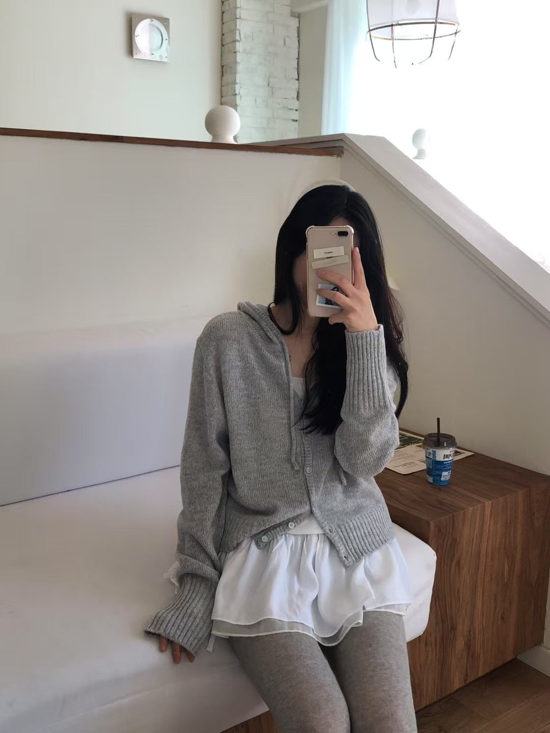Arin knit hood cardigan-4col