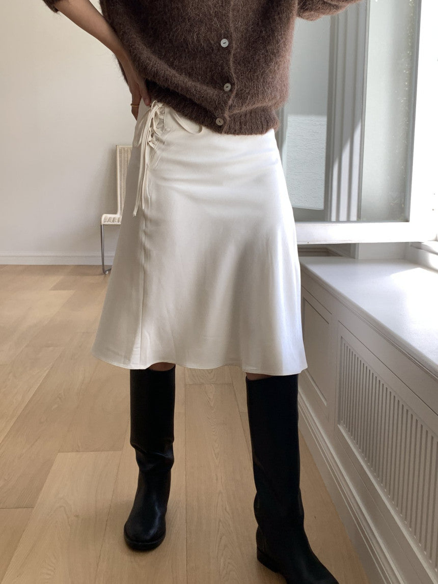 Sophia silk flared skirt-2col