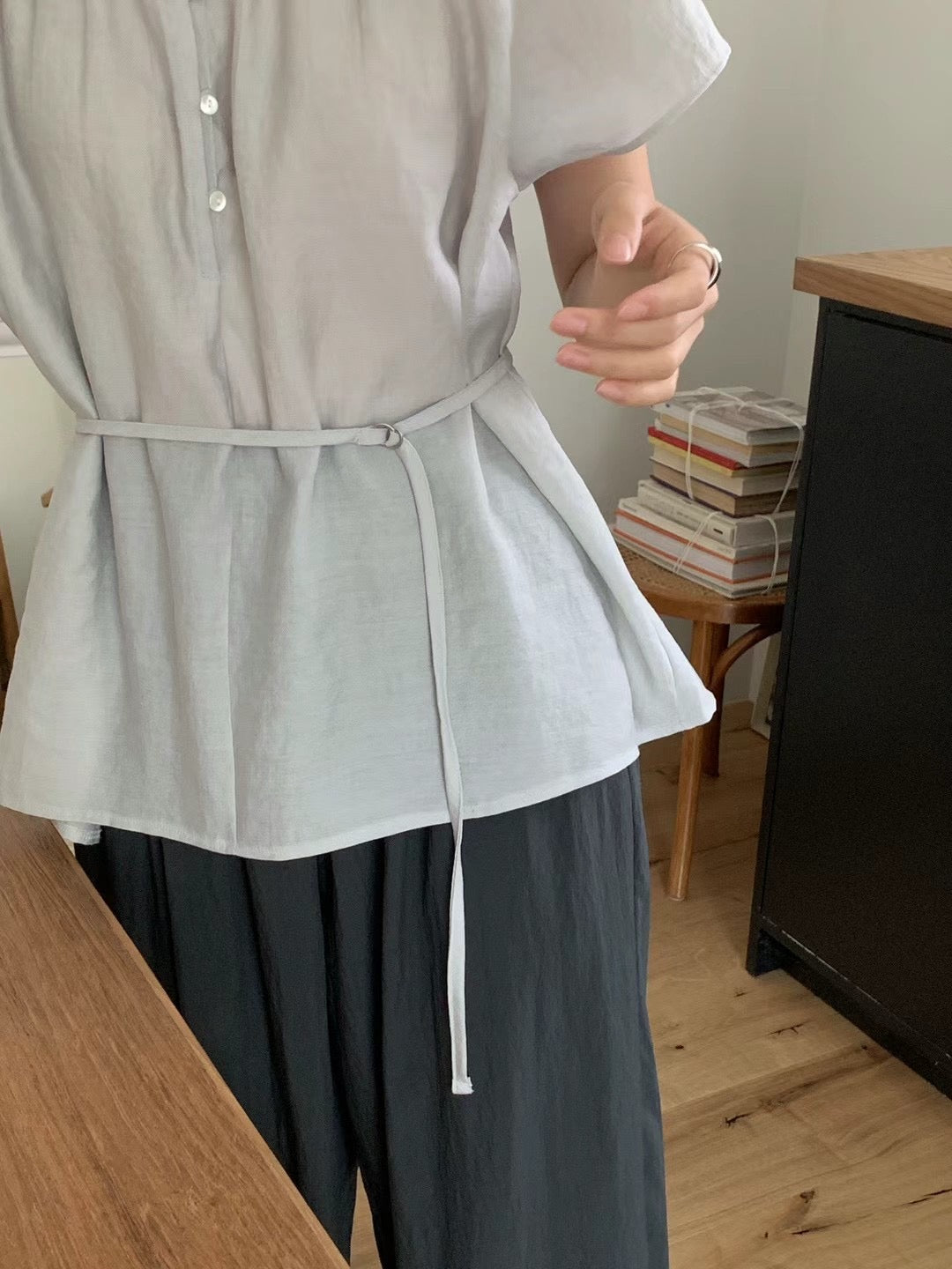 Moore belt blouse-3col