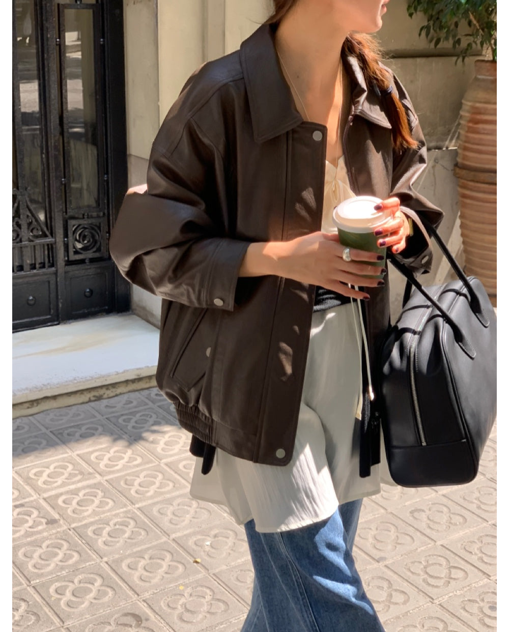Alpha leather&suede jacket-2type