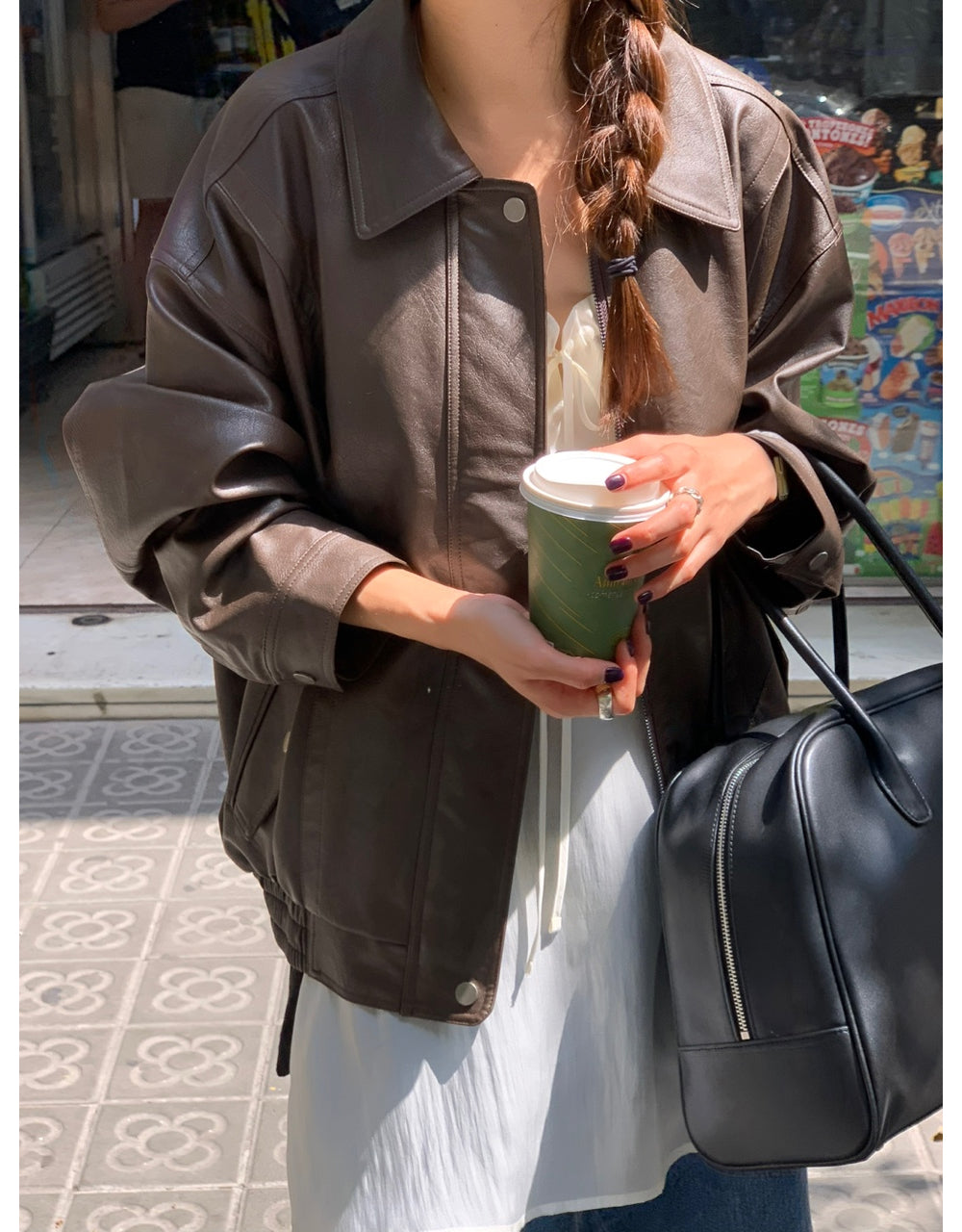Alpha leather&suede jacket-2type