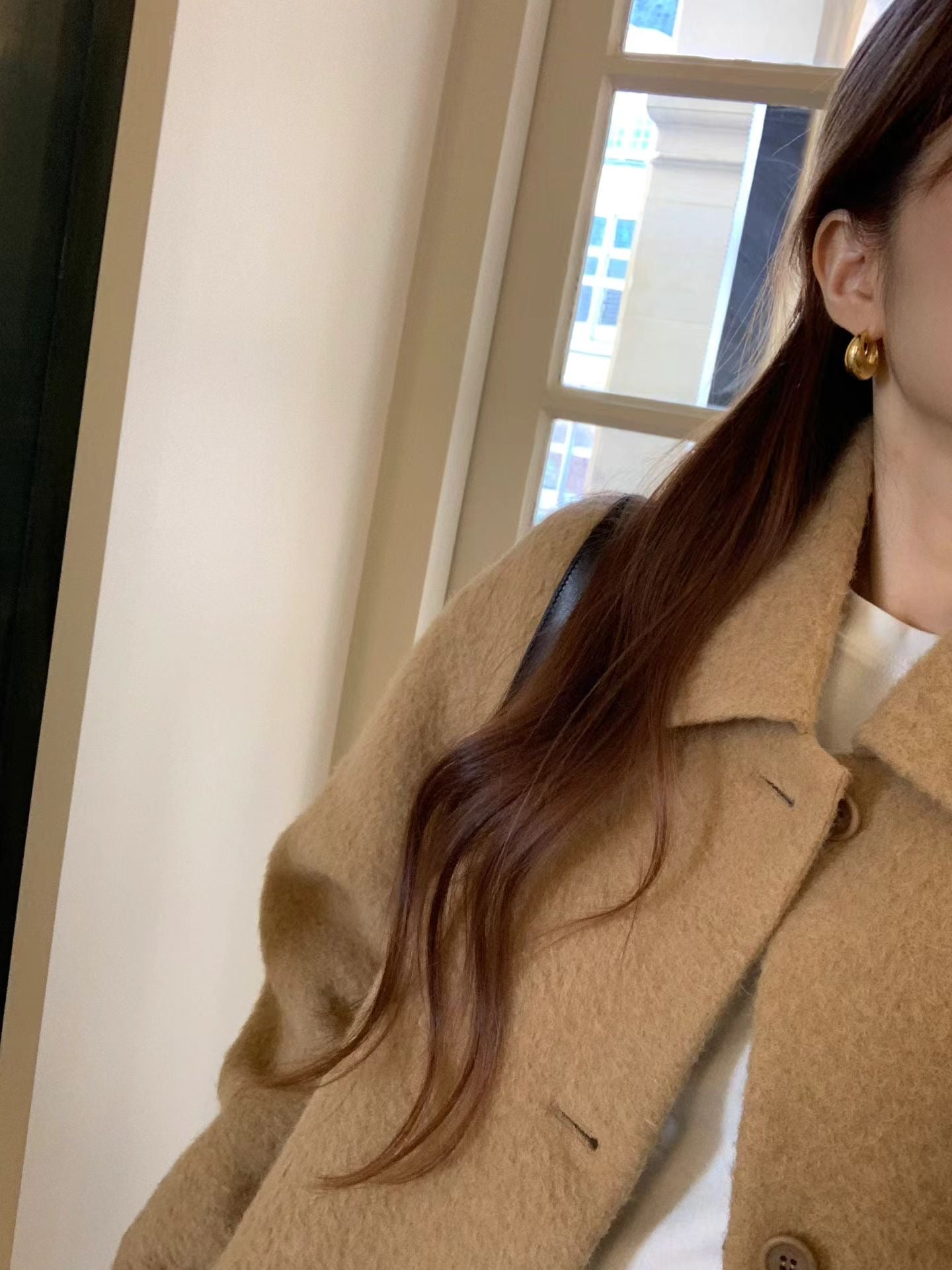 Ounce baby alpaca half handmade coat-3col
