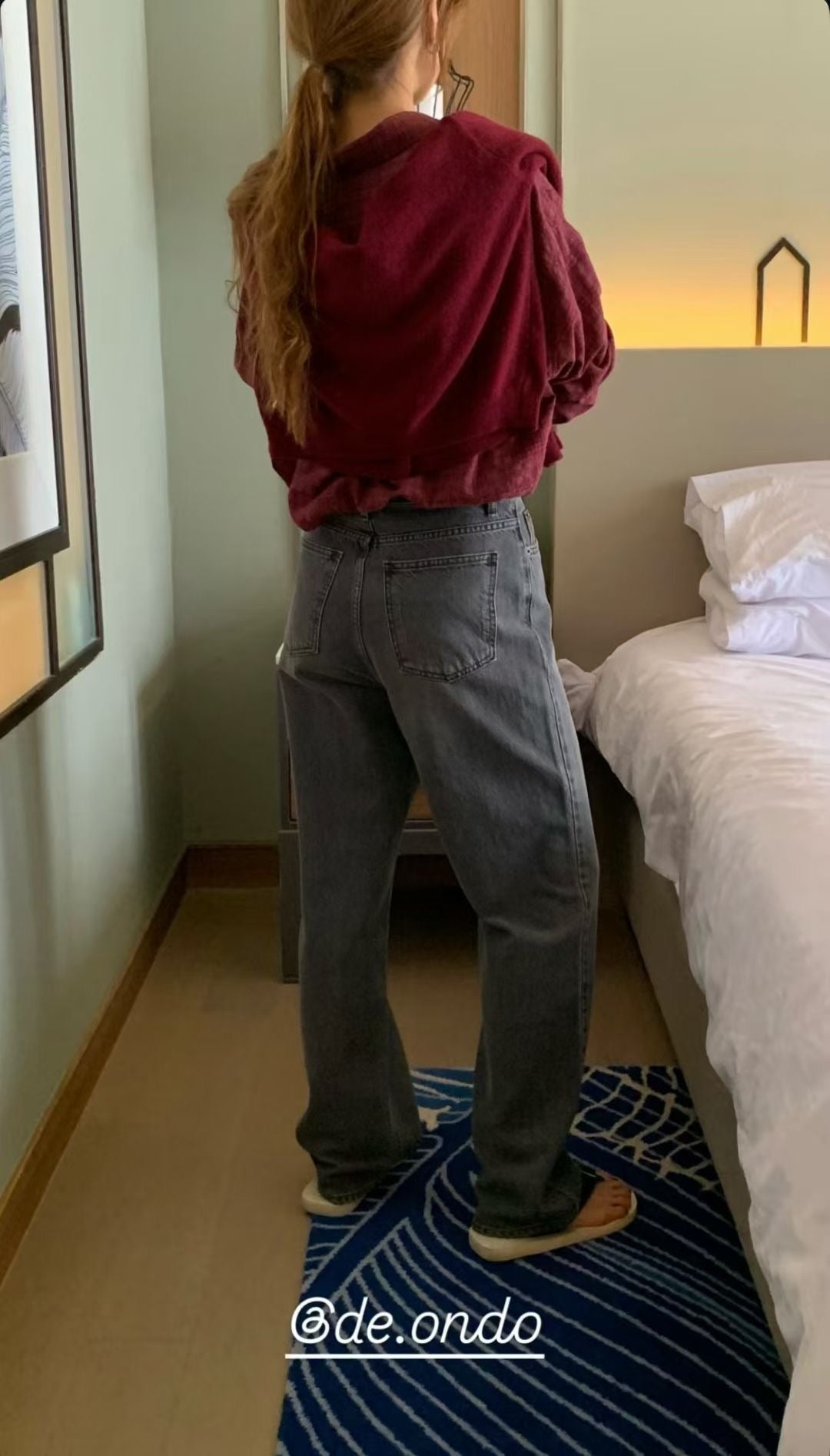Ring yarn gray washing denim/ショート丈あり
