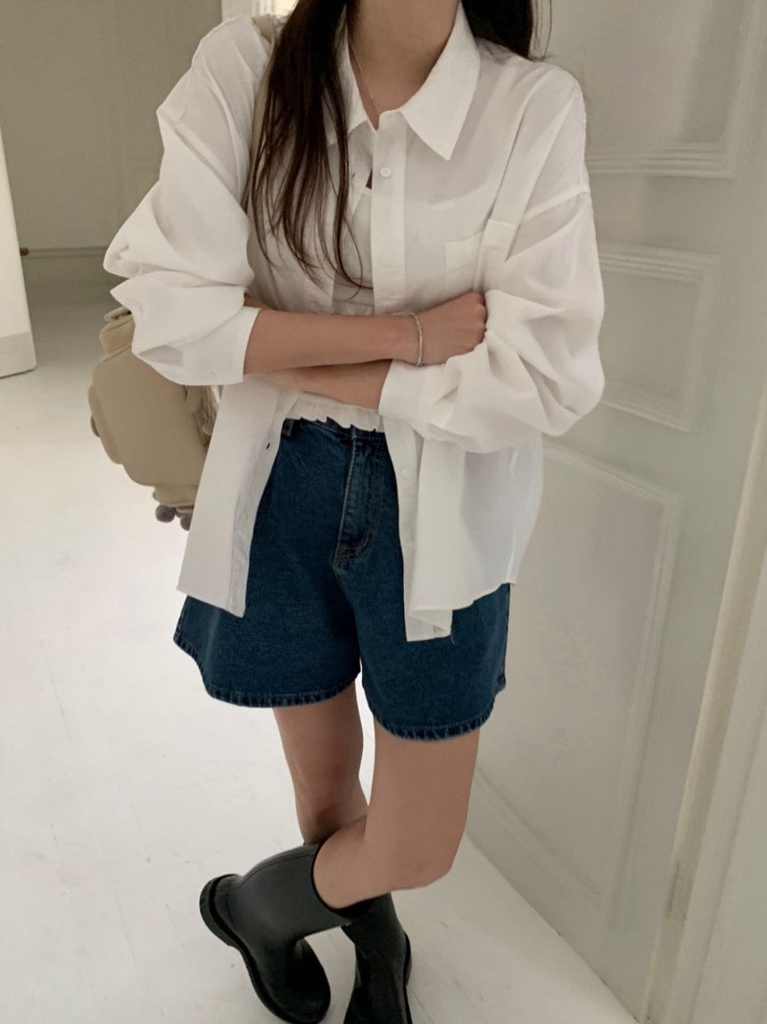 Washing collar shirt-4col