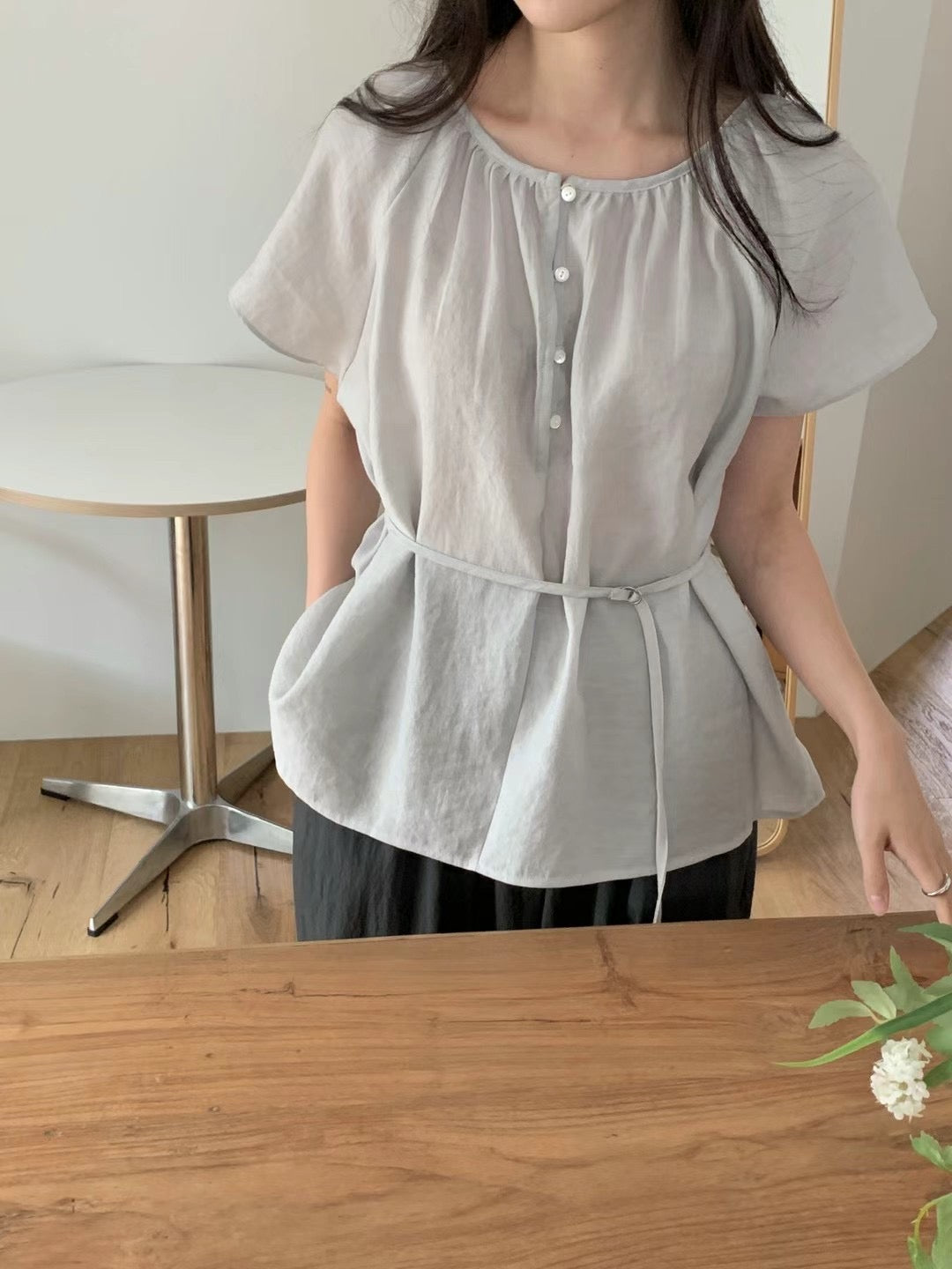 Moore belt blouse-3col