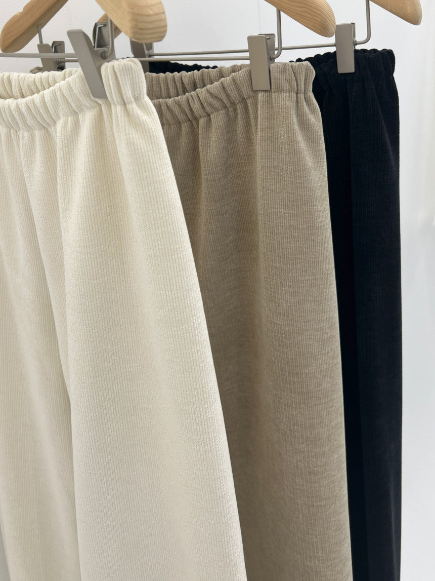 Belua corduroy banding waist pants-3col