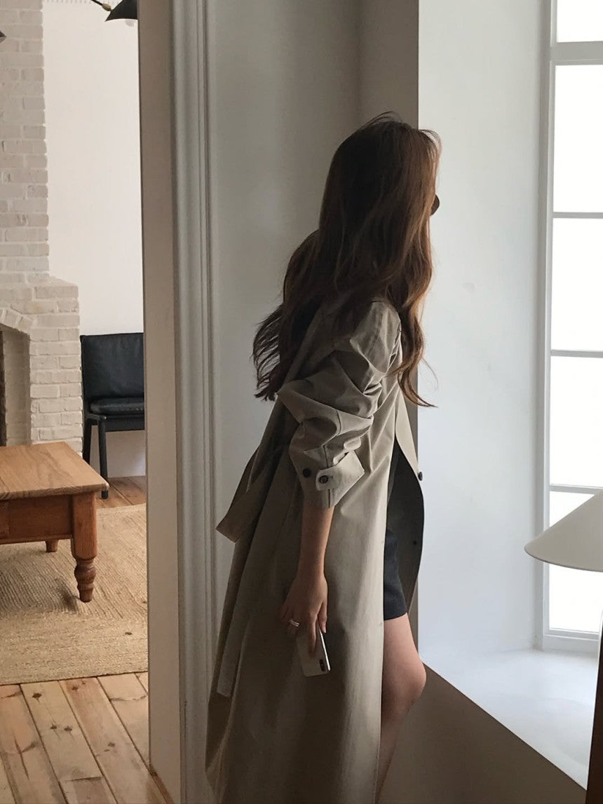 Barnnet long trench coat-2col