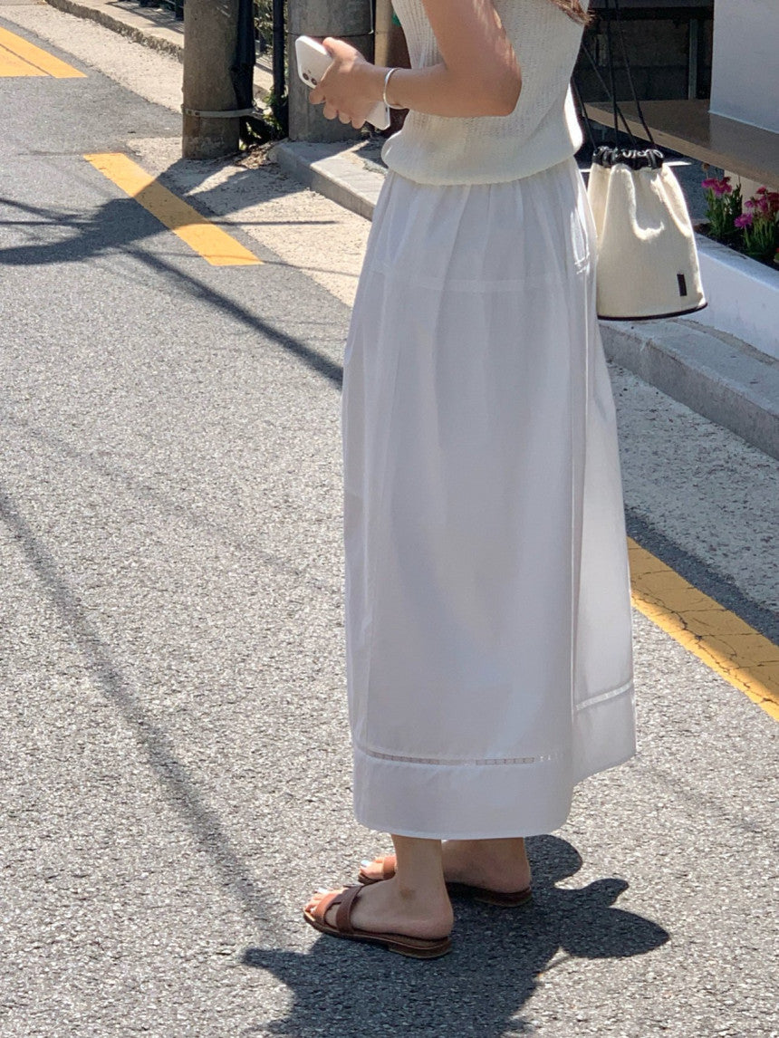 Pli lace full skirt-2col