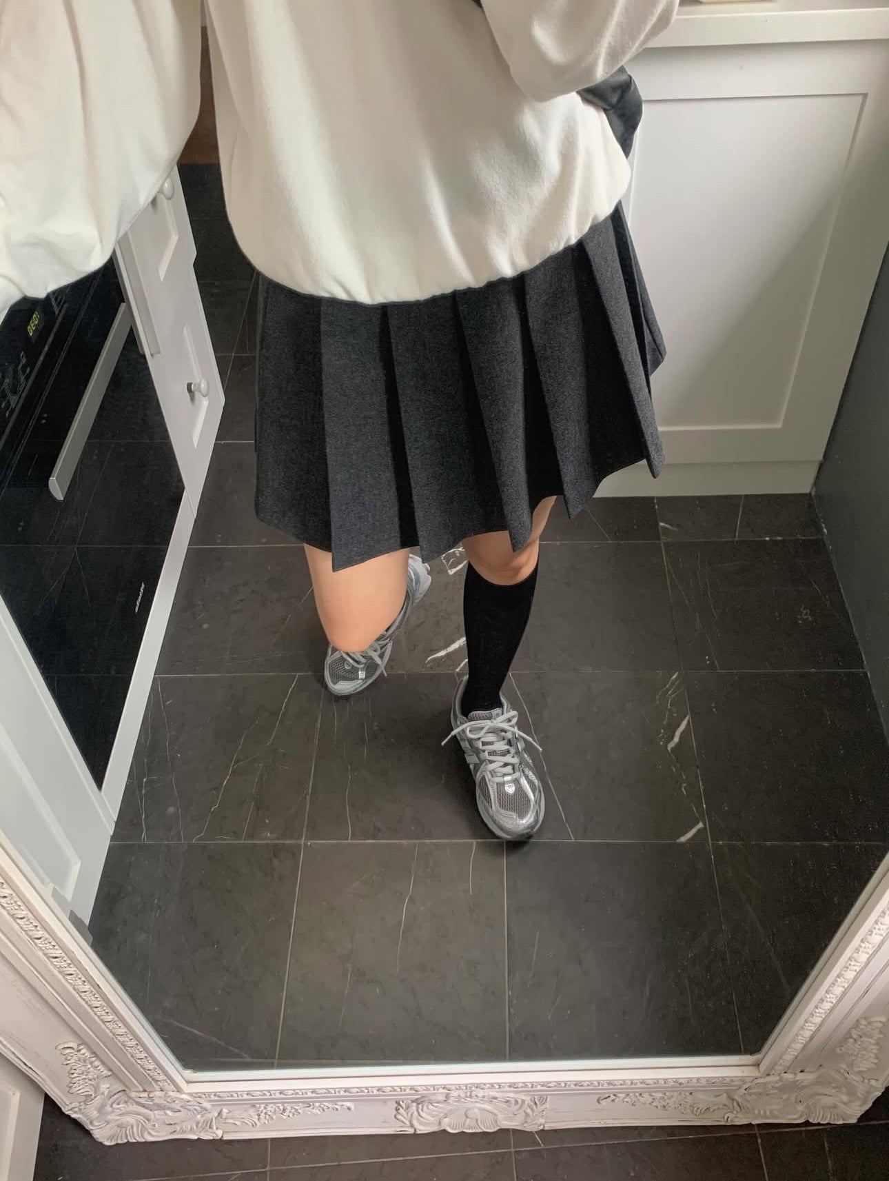 liter venity wool pleats skirt-2col