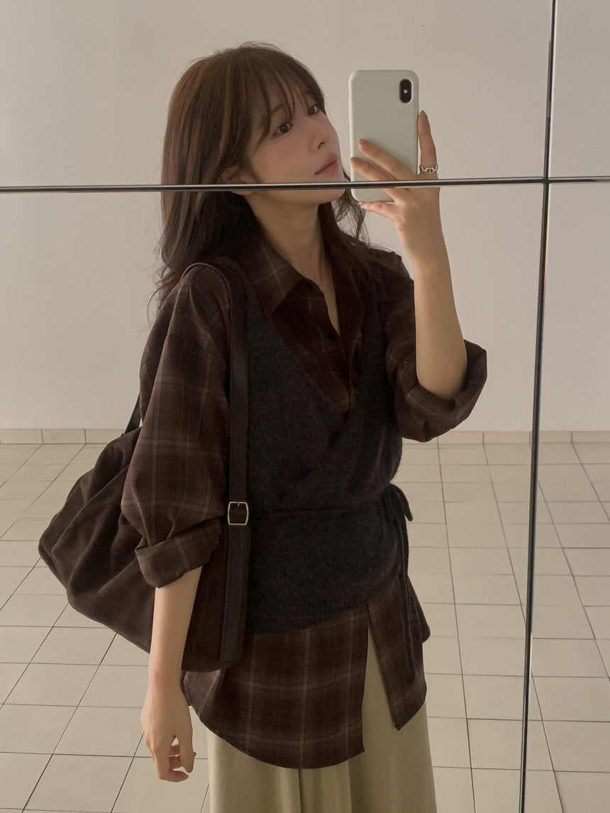 Wrap alpaca vest-2col