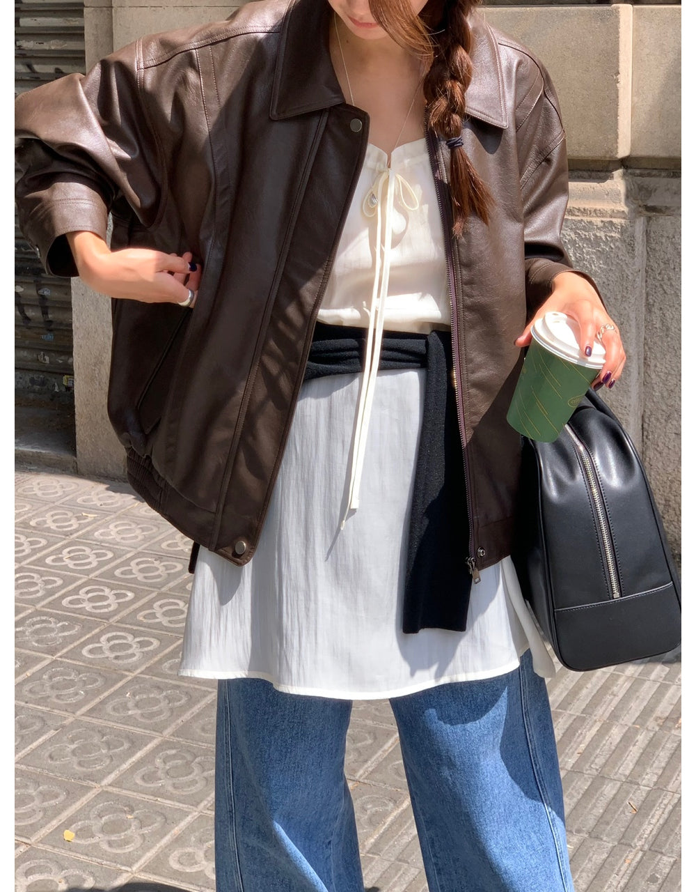 Alpha leather&suede jacket-2type