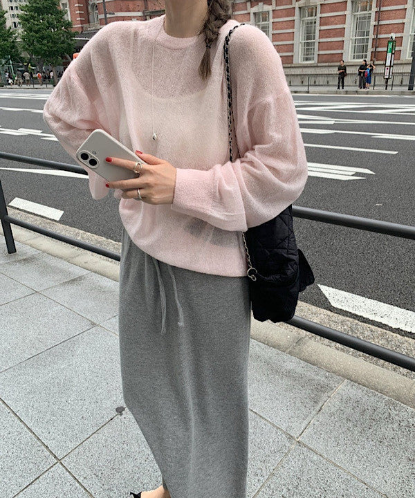Slow loose alpaca knit-4col