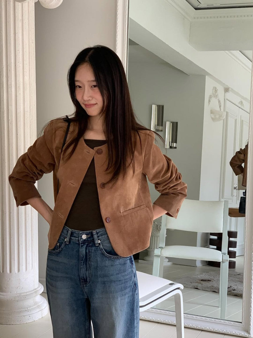 Camel tone suede jacket