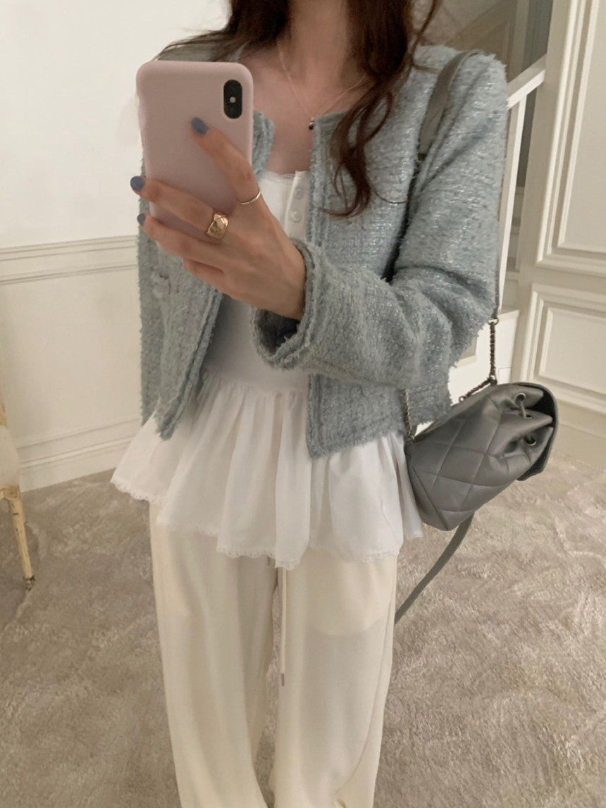 Salmon tweed jacket-3col