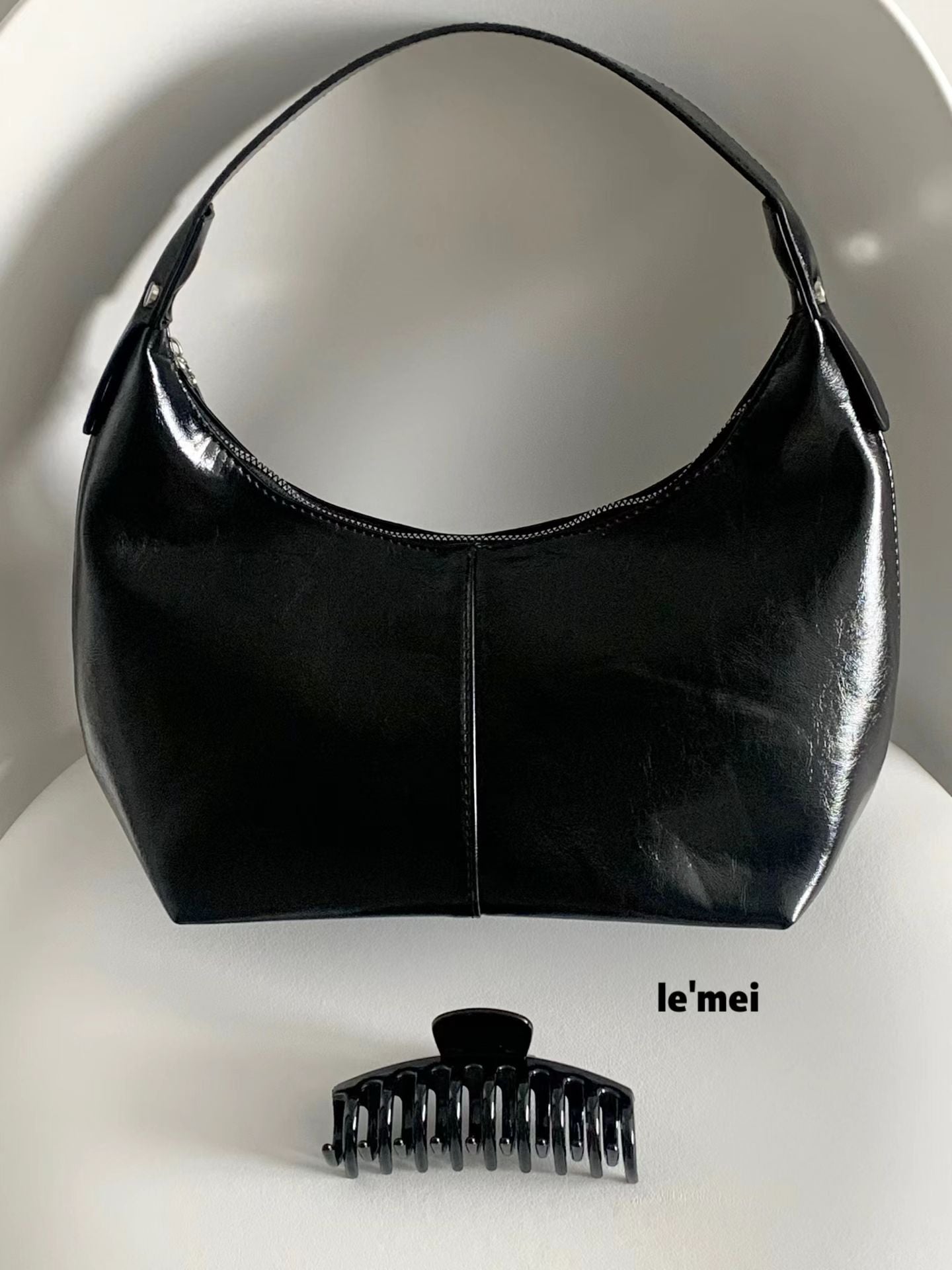 Glossy Mini Hobo Bag