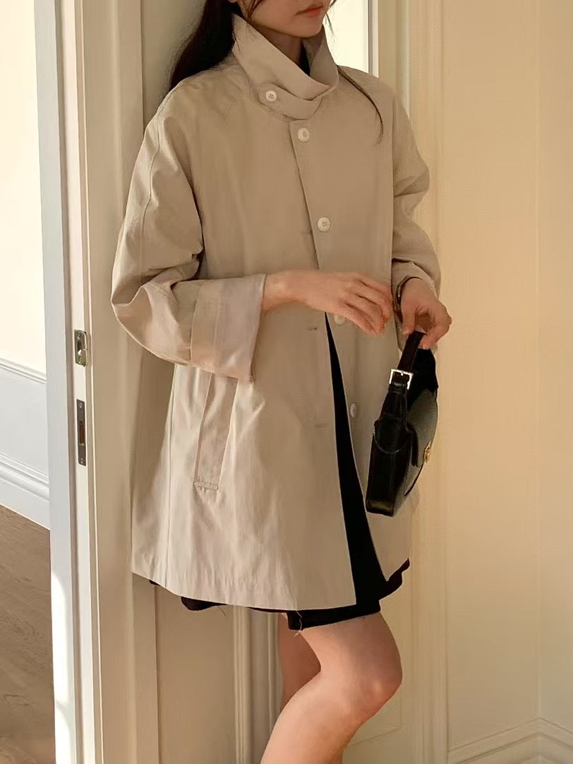 Sndy high neck half trench-2col