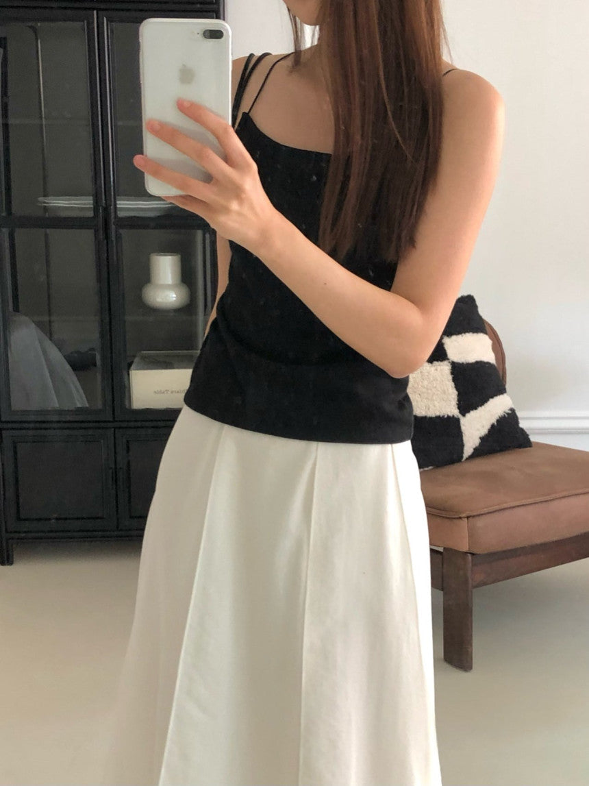 Boucle string sleeveless-4col