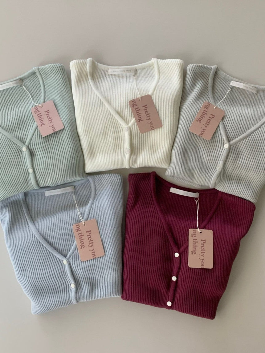 Fw Pebble rib cardigan-5col