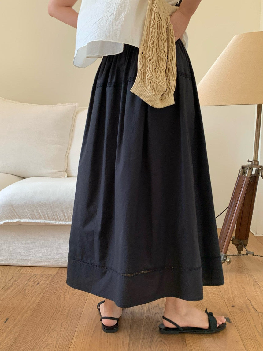 Pli lace full skirt-2col