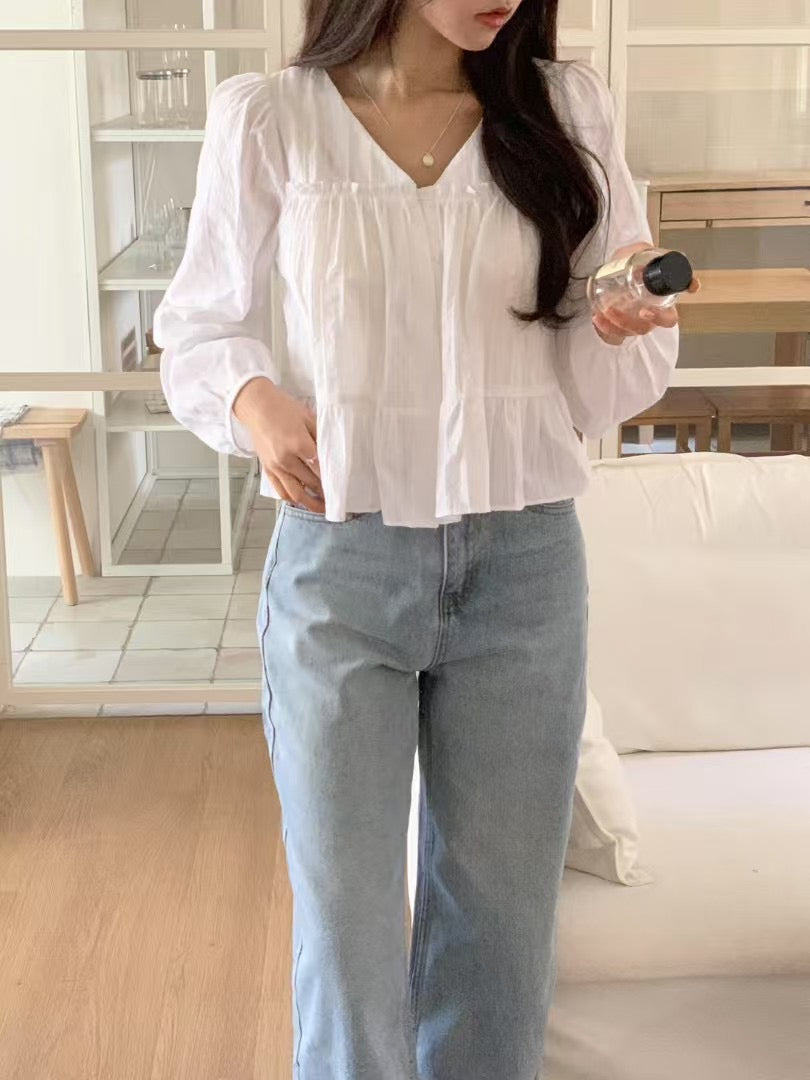 sweet lace blouse-2col