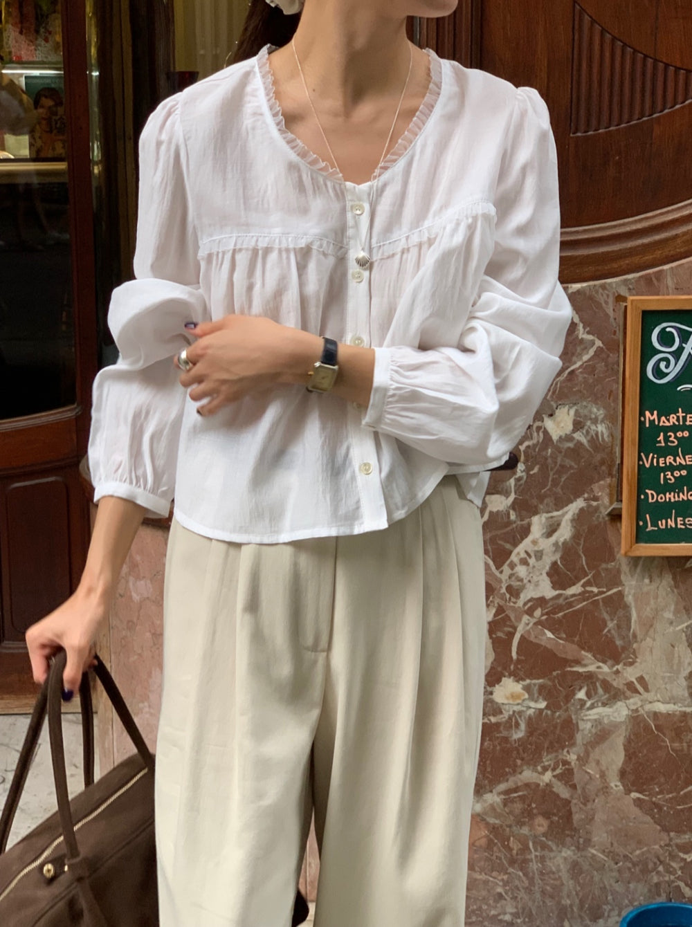 black即納 Date blouse-3col