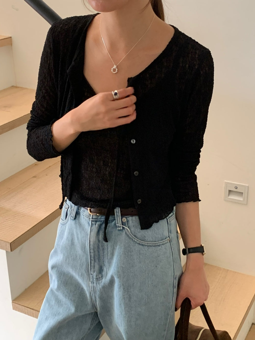 Twin sleeveless&cardigan set-3col