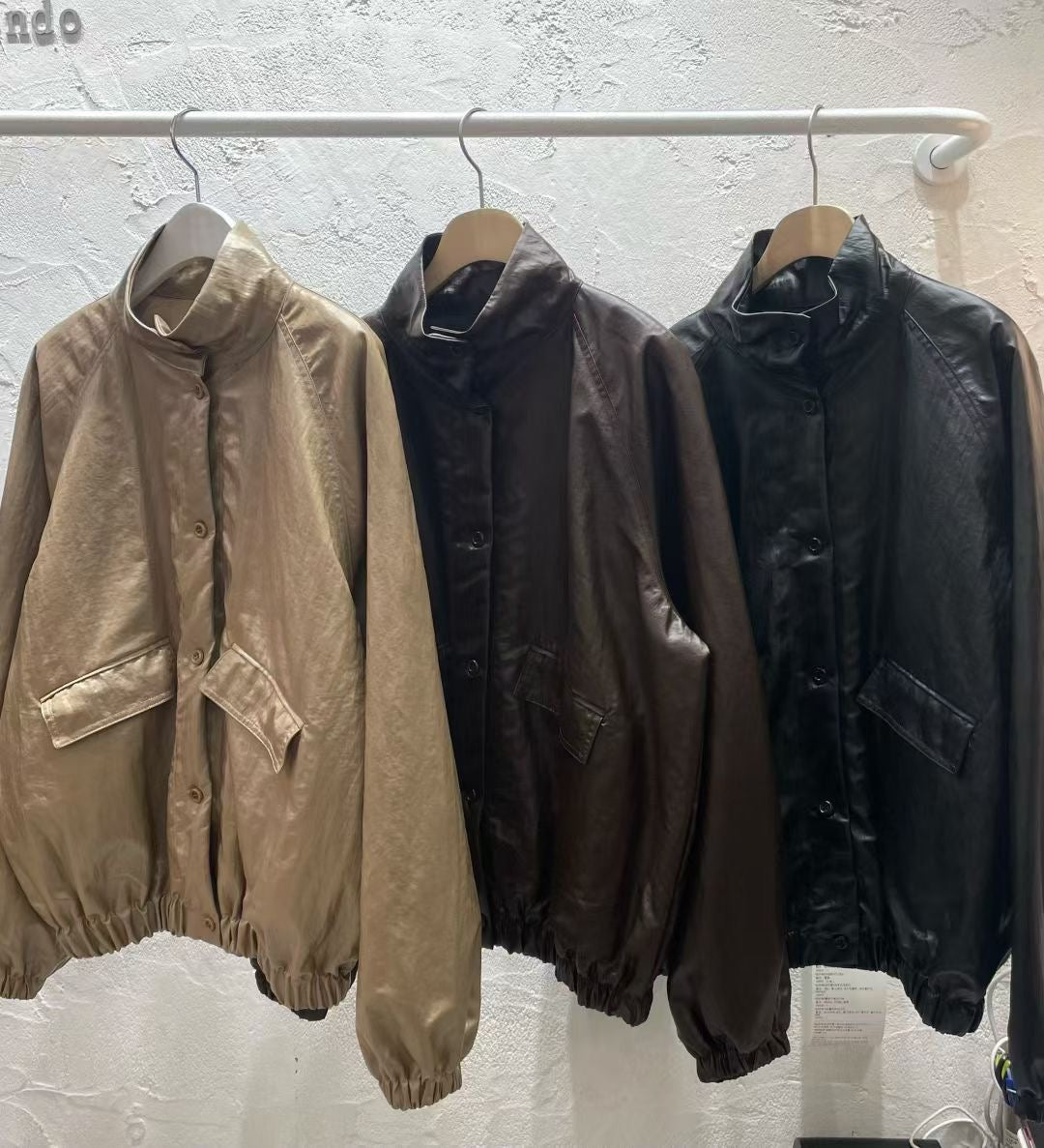 Half neck coated jacket-3col