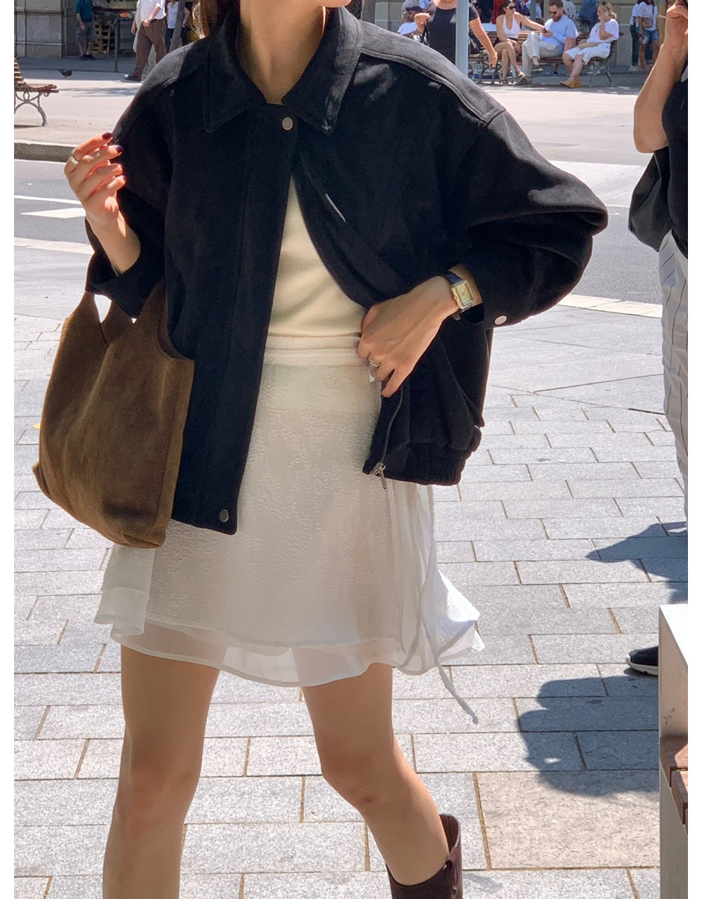Alpha leather&suede jacket-2type
