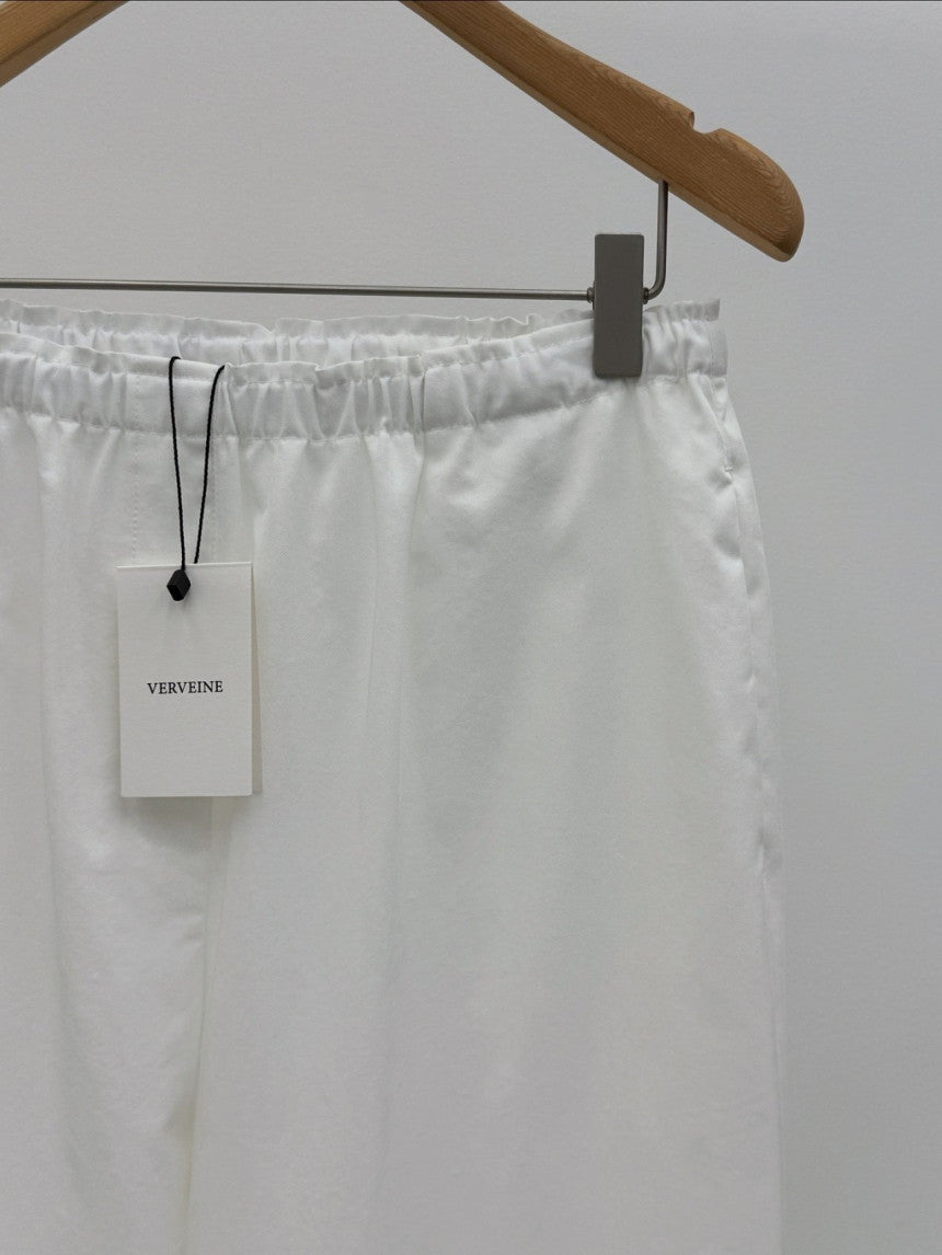 Essential semi wide banding pants-4col