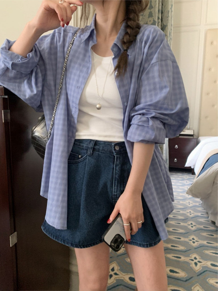 charcoal即納 Foby check shirt-3col