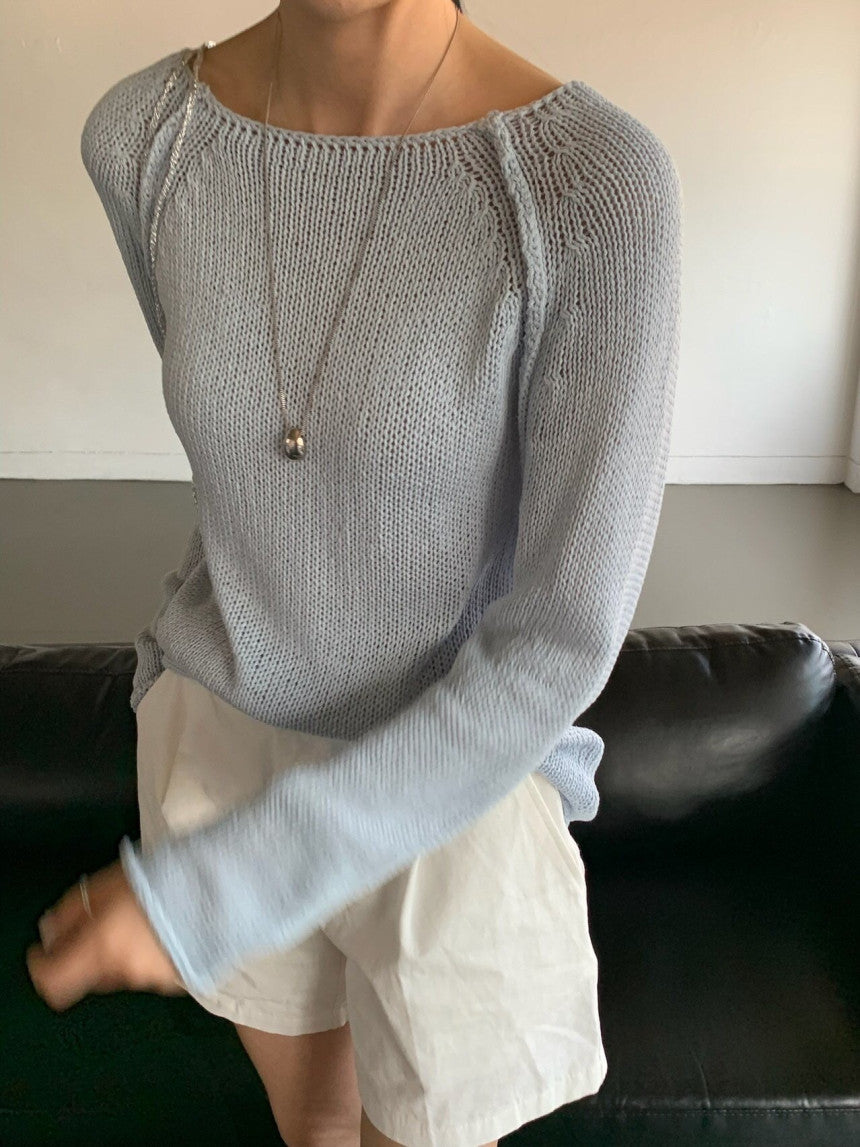 ivory即納 bread linen knit-4col